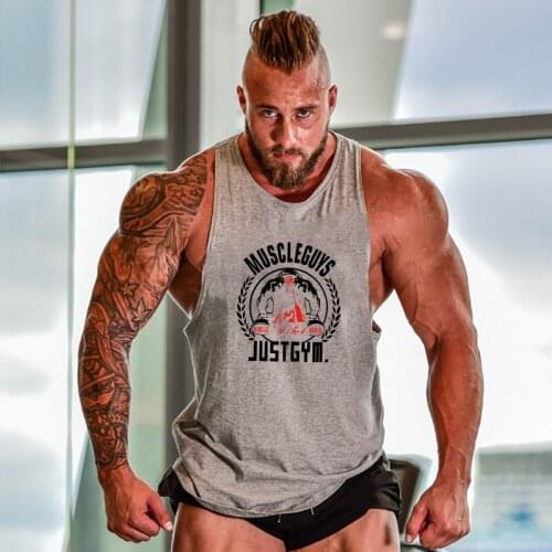 Mens Brand Muscle Workout Casual Gym Tank Top Clothing Bodybuilding Fashion Vest Fitness Singlets Sleeveless Sports Shirt