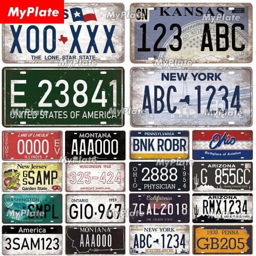 [MyPlate] Old Licenses Plate Metal Sign Vintage Plaque Tin Sign Man Cave Decoration Bar Sign Garage Sign Club Poster