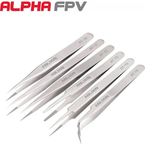 Anlixin nti-Static Stainless Steel Tweezer Set Maintenance Repair Tool Kit Anti Static Model Making Tool Hand Tool Set 2 or 6 pc