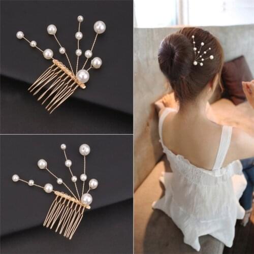 Delicate Pearl Bridal Hair Pins Clip Accessories Jewelry Wedding Crystal Bride Hair Comb Headwear Hairstyling Design Tools