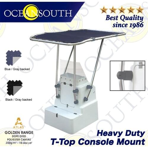 Oceansouth Heavy Duty T-Top Console Mount Boat Console Cover Atlas Dope Dyed Polyester Canvas Top Canopy Water Sun UV Protection