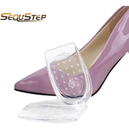 Transparent Crystal Heel Pad Shock Absorbing Insole Self-Adhesive Heel Pad U-Shaped Heel Elastic Gift For Women