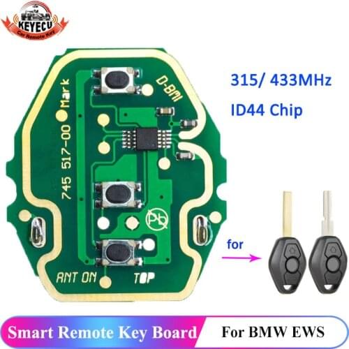 KEYECU Remote Car Key Control Circuit Board Fob for BMW EWS X3 X5 Z3 Z4 1/3/5/7 1 3 5 7 X3 X5 Z3 Series EWS System 315/ 433MHz