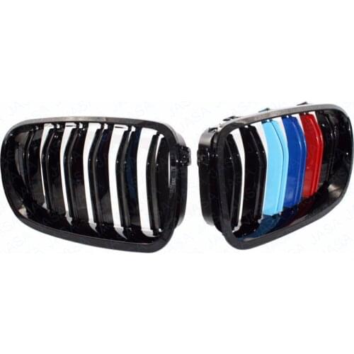 2010+ 5 Series F10 Racing Grille Dual Slat Kidney Front Grills For BMW F10 F11 520i 523i 525i 530i 535i M Color Bumper Grid