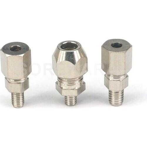 LOT5 M5/M6 /M8 Male Fit For Tube O/D 4mm/6mm Nickel Plated Brass Air Compression Union Fitting