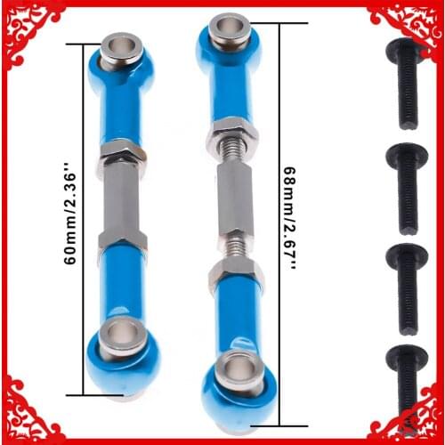 Alloy 2 pcs/set rear suspension turnbuckle or steering link for rc hobby model car 1-14 Wltoys 144001 buggy option hop-ups parts