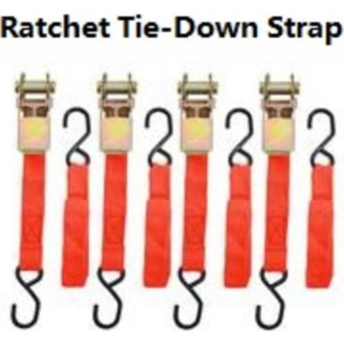 Heavy Duty Ratchet Tie-Down Strap With Double J Hooks Ratchet Tensioning Strap Cargo Strap For Goods Bundle And Trailer Self-Res