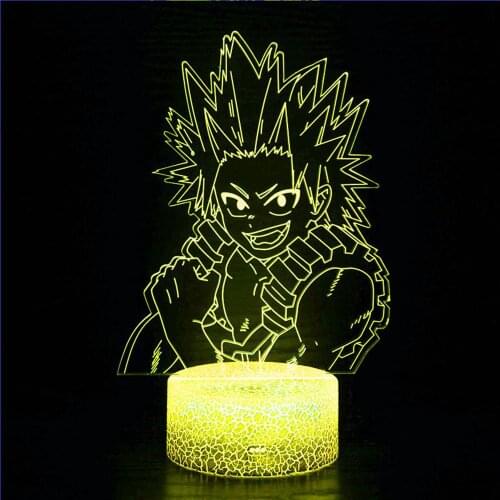 Boku no Hero Academia Kirishima Eijiro ANIME Lights MY HERO ACADEMIA 3D night light color change Lampara bedroom decoration Led