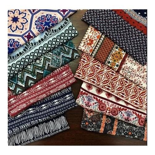 Rayon fabric dark floral printed fabric dress fabricLFCK080039