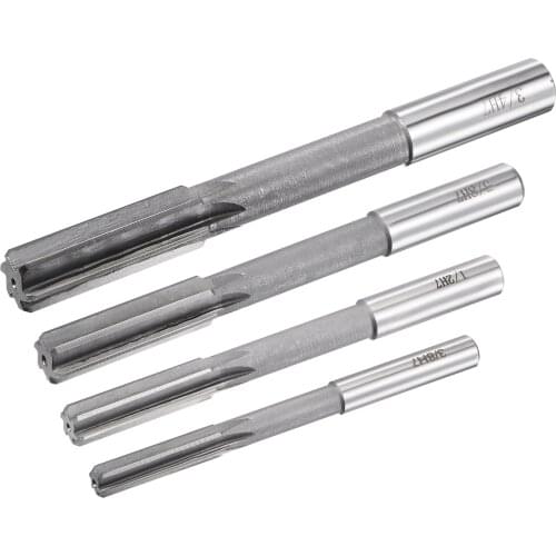 Uxcell 3/8" 5/8" 1/2" 3/4" Chucking Reamer H7 Accuracy High Speed Steel Lathe Machine Reamer 6 Straight Flutes Round 4pcs