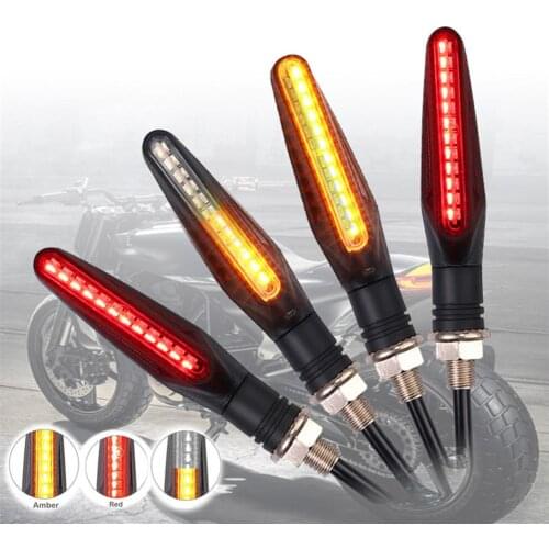 Turn Lights 1 Pair 24 LED 12V Yellow Turn Signal Day Running Light Red Break Flashing Lamp motorbike accessories 2020