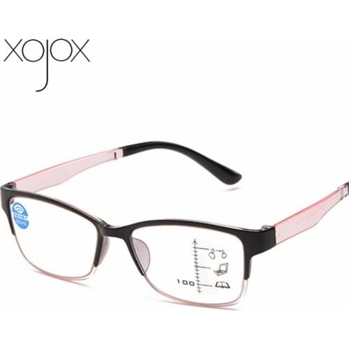 XojoX Anti blue light Reading Glasses Men Women Progressive Multifocal Eyewear Fashion Near Far Sight Diopter +1.0 1.5 2.0 2.5