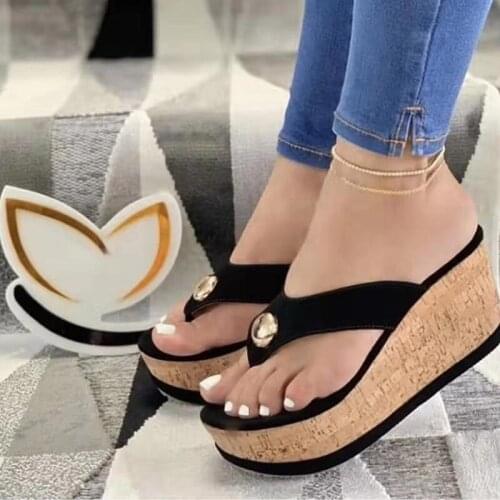 Women Wedges Slippers Summer Plus Size Outdoor Slides Fashion Flip Flops Patchwork Laides Beach Slippers