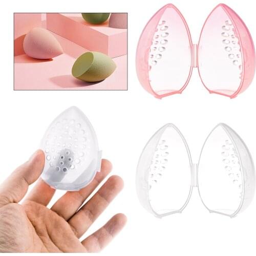 1 Pcs Beauty Cosmetic Sponge Storage Makeup Powder Puff Empty Egg-shaped Frame Transparent Puff Dry Box Makeup Organizer
