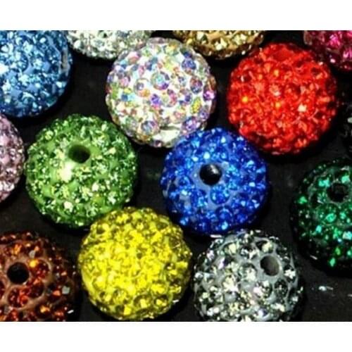 10mm 8mm 12mm 14mm 6mm 100 pcs/lot Mixed multicolor p865 choose size micro pave disco ball crystal Beads Bracelet