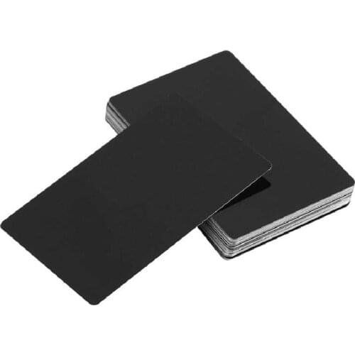 100Pcs Black Aluminum Alloy Card Engraving Metal Business Access Business Card Blank 0.22Mm Thickness