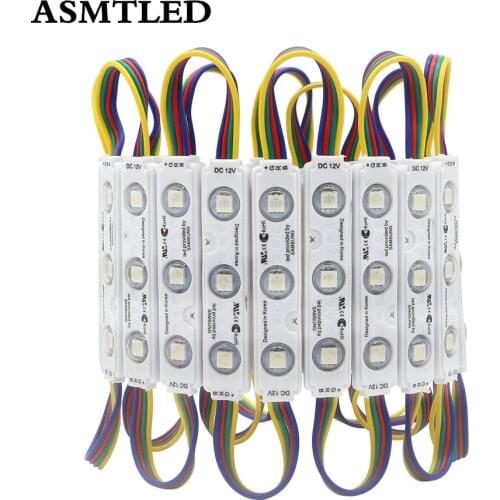 20Pcs/Lot Samsung Chip SMD 5050 3Leds/Pcs RGB LED Module 12V with Lens Waterproof IP68 LED Sign Shop Banner Channel Letter Light