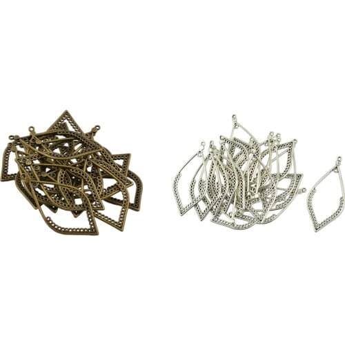 20 Pieces Vintage Chandelier Earring DIY Finding Hollow Leaf Bronze