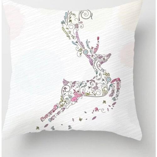 2021 Christmas peach skin pillowcase Christmas sofa pillowcase home cushion coverChristmas Ornaments Xmas Noel New Year Gifts