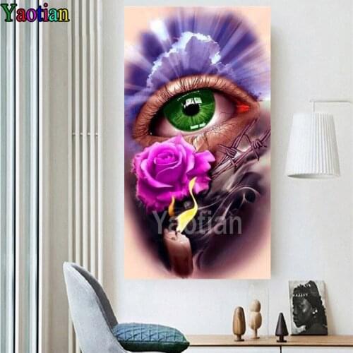5D Diamond Embroidery Eyes Rose Abstract Art Cross Stitch Sale Diamond Painting Diamond Mosaic Handicraft Handmade Gift