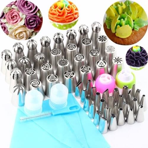 Russian cake Decorating 61Pcs Pastry Ball Shape Nozzles Steel Stainless Icing Piping Cakecup Cream Kitchen Bakeware Tools