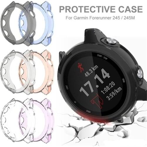 New Soft Silicone TPU Watch Case Bracelet Protective Watch Cover For Garmin Forerunner 245M/245 Hard Shockproof Screen Protector