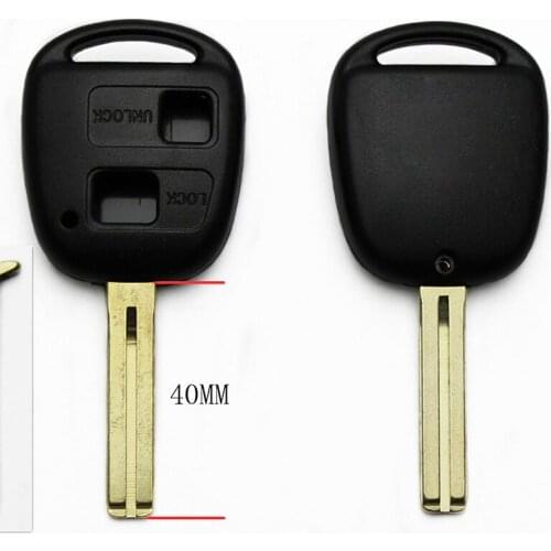 2Button Fob Key Case Cover Remote Key Shell For Lexus GX470 RX350 ES300 RX300 RX400h Uncut Blade 40mm With logo