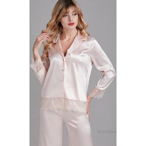 Women Silk Satin Pajama Sets Sexy Silk Plus Size V-Neck Sleepwear Satin Print Homewear Thin Long Sleeve Pijama Pajamas For Men
