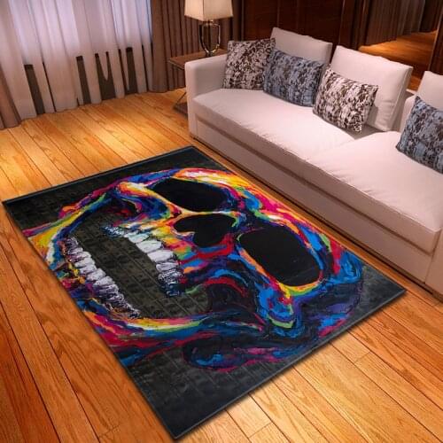 Flannel Skull 3D Printed Carpets For Living Room Bedroom Area Rugs Modern Outdoor Floor Carpet Large Soft Size Mat Home Parlor