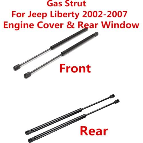 Car Front Engine Hood Cover Rear Window Lift Shocks Supports Struts Bar Gas Springs For Jeep Liberty 2002 2003 2004 2005 - 2007