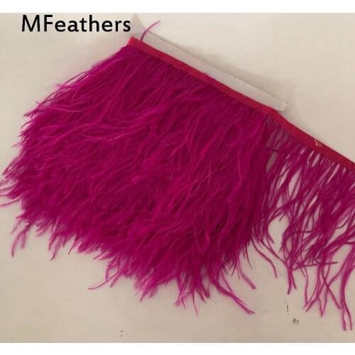 10meters Natural Hot Pink Ostrich Feather Trim Fringe Ribbon For Wedding Decoration Dress/Clothes Accessory Feather lace 43color