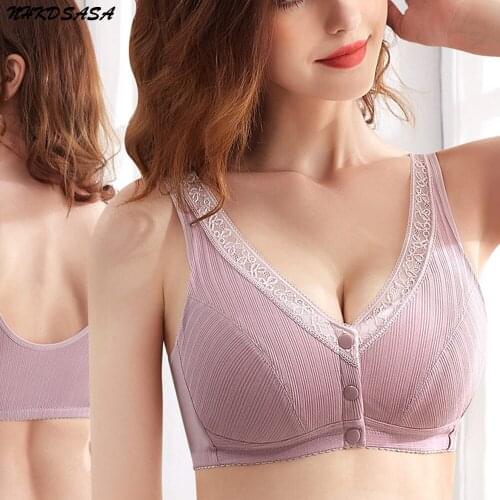 Push Up Bra For Women Soft Cotton Embroidery White Plus Size Big Boobs Bralette Comfortable Female Lingerie Wholesale Lots Bulks