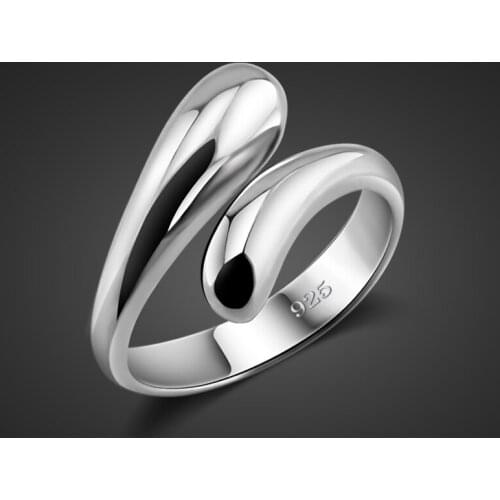 Fashion simple sterling silver ring.Classic water ring can be adjusted.Solid 925 silver ring women.Charming lady silver jewelry