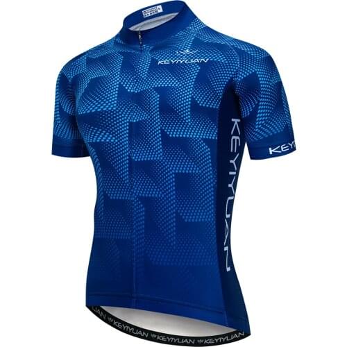 2021 Blue Summer Short Top KEYIYUAN Bicycle Blothes Mens Breathable Ropa Ciclismo Hombr Camisa Mtb Masculina