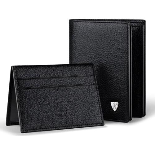 Genuine Leather mans short wallet drivers license wallet large capacity Wallet