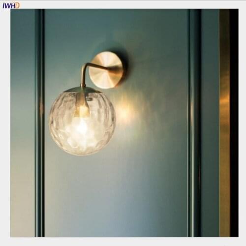 Nordic Glass Ball Wall Lamp LED Wandlamp Bedroom Bathroom Light Mirror Light For Home Living Room applique murale luminaire