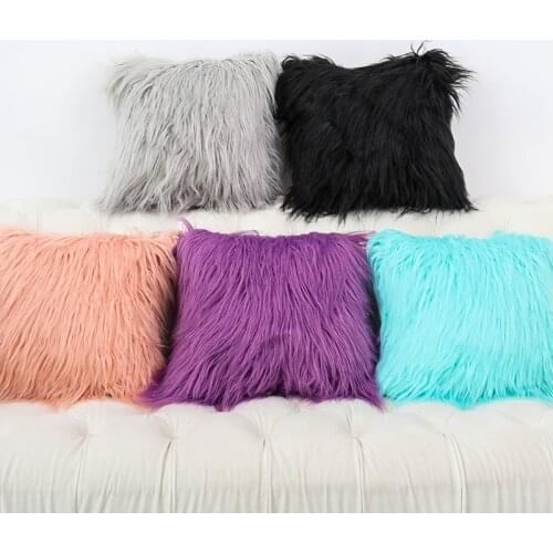 45x45cm Soft Fur Plush Cushion Cover Home Decor Pillow Covers Living Room Bedroom Sofa Decorative Pillowcase Shaggy Fluffy Cover