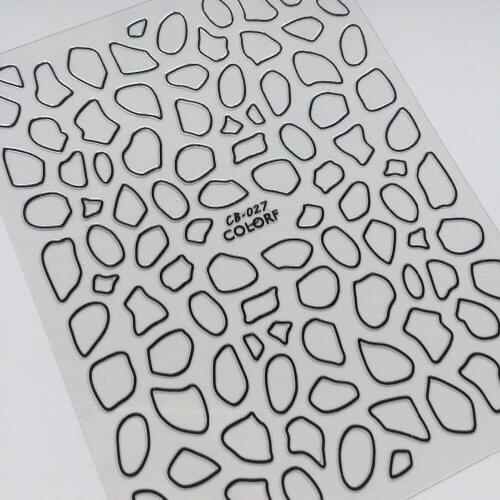 Newest CB sereis CB-027 stone shape 3d nail art sticker nail decal stamping export japan designs rhinestones decorations