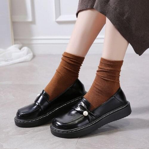 2020 New Korean Flat-bottomed Loafers Casual Shoes Wild Students British Wind Trend Flat Shoes Comfortable Womens Shoes U19-37