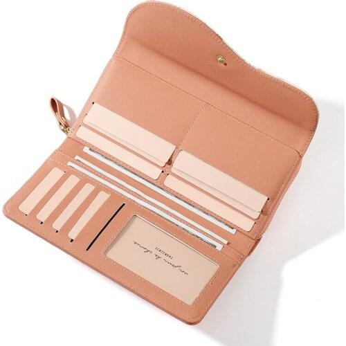 2021 New Women Fashion Leather Long Wallets Female Luxury Desinger Large Card Holder Coin Pockets Purse Phone Bag Soft PU Clutch