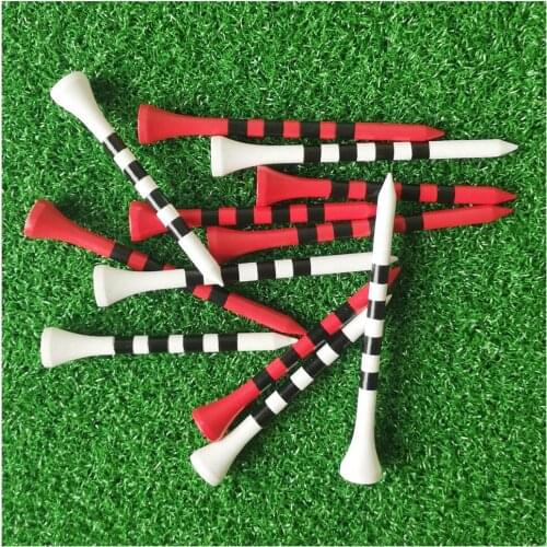 New golf tees 100pcs/pack Bamboo tee 2.76/3.27in 4 black stripes white black colours 7 times stronger than wooden tees dropship