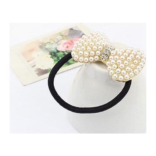Imitation pearl crystal bow hair band hair jewelry hair clip wholesale 2021 HOT cheap wholesale