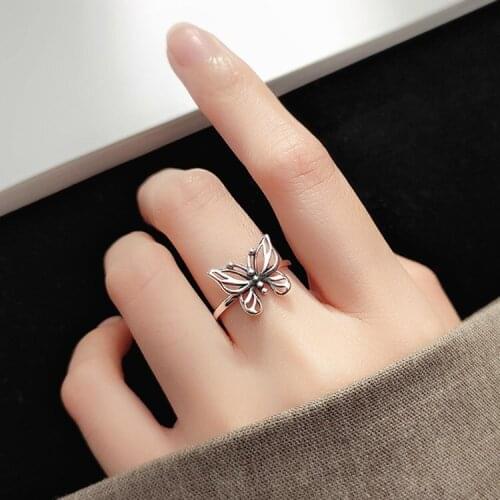 Charming Bohemian Vintage Butterfly Rings For Women Wedding Fashion Men Jewelry Party Gifts 2021
