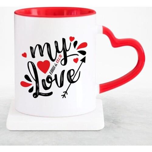 Personalized My Love Red Heart Mug Cup-1