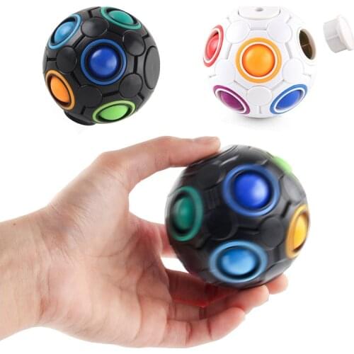 Rainbow Puzzle Ball Cube Magic Rainbow Ball Puzzle Bundle Stress Fidget Spinner Ball Brain Teasers Games Fidget Toys Kids Adults