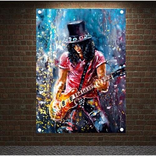 Rock and Roll Band Singer Music Posters High Quality Print Art Canvas Banner Four-hole Flag Background Wall Hanging Home Decor