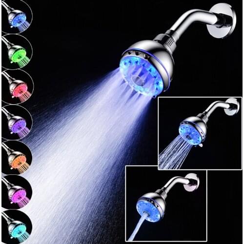 RGB 7 Colorful LED Light Water Bath Bathroom Filtration Shower Durable High Quality Practical Delicate Convenience