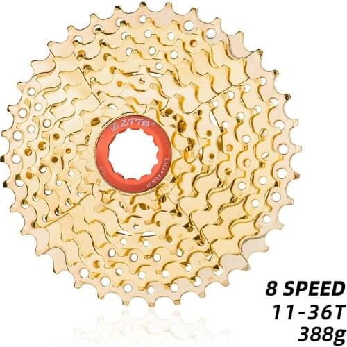 Road Bicycle Freewheel 8 Speed 8 -36t Steel High Quality sturdy Variable Speed golden Cassette Flywheel Hot Bike Parts