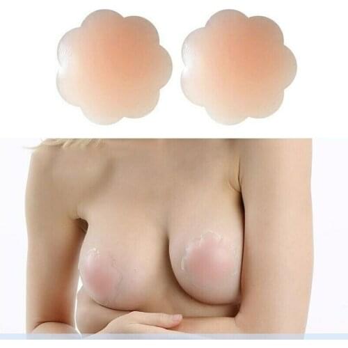 1 Pair Silicone Nipple Waterproof Breathable Invisible Chest Stickers Women Nipple Adhesive Bra Nipple Cover Silicone Bra Pads
