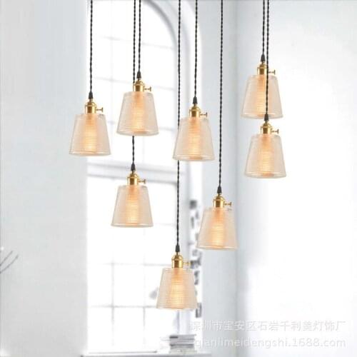 Modern luminaria pendente industrial lamp glass Home Decoration E27 Light Fixture LED pendant lights hanging ceiling lamps